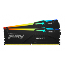 Kingston 16GB (2x8GB) KF560C36BBEAK2-16 Fury Beast RGB C36 6000MHz DDR5 RAM - Black